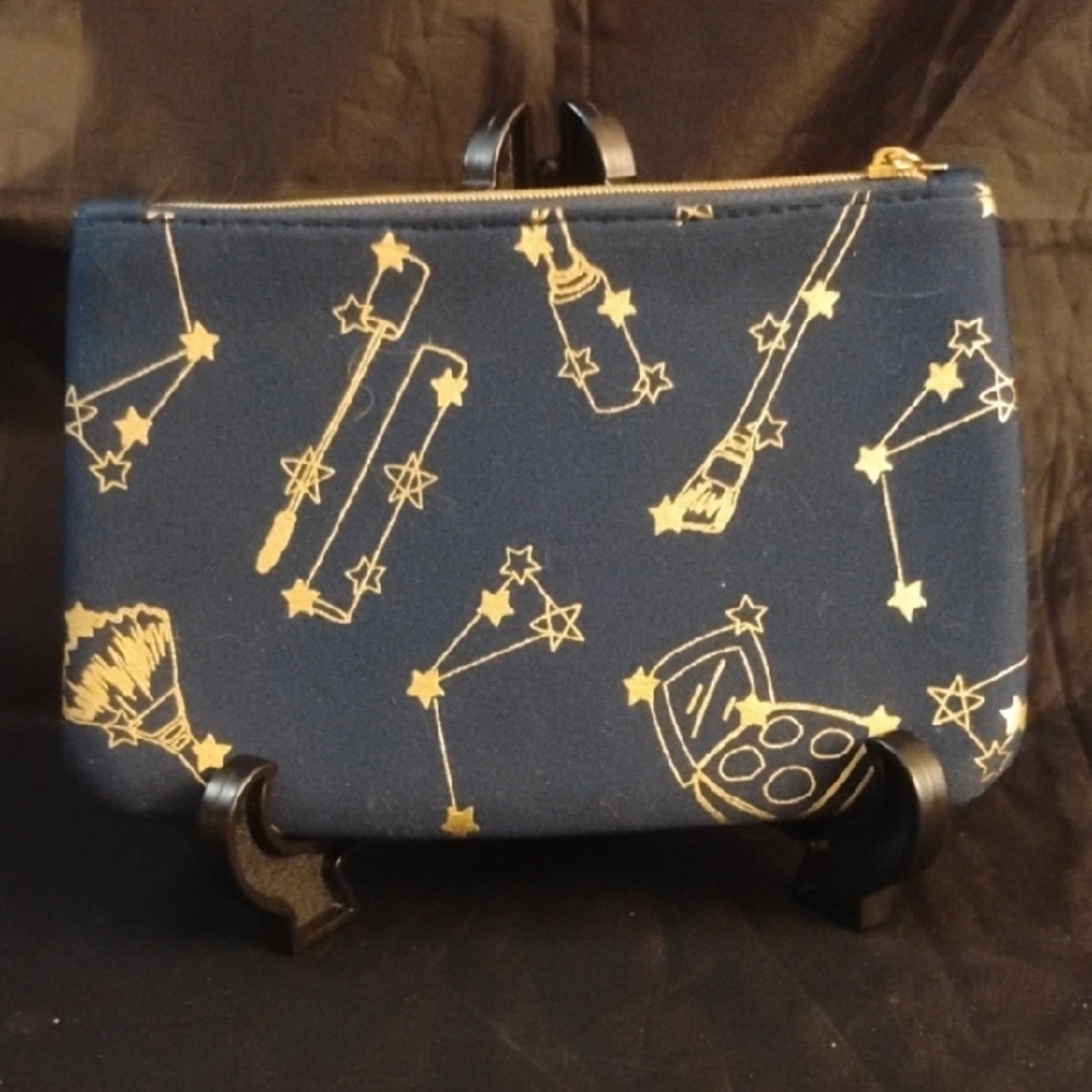 Stylish Navy and Gold Cosmetic Bag